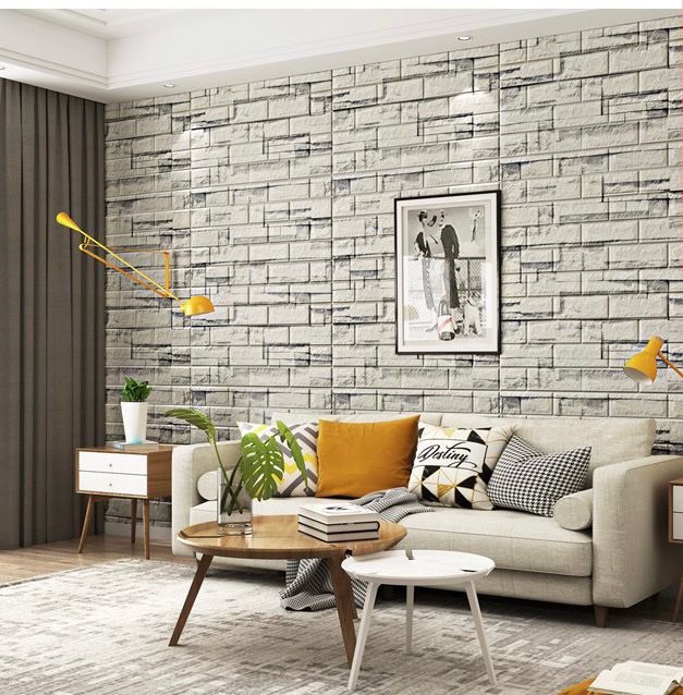 Samoljepljiva tapeta s teksturom cigle, 77 x 70 cm, 3D mekana pjena