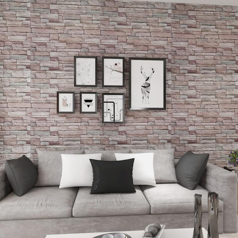 Samoljepljiva tapeta s teksturom cigle, 77 x 70 cm, 3D mekana pjena