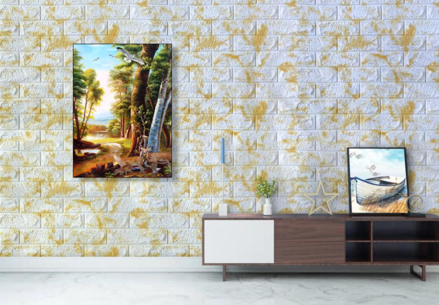 Samoljepljiva tapeta s teksturom cigle, 77 x 70 cm, 3D mekana pjena