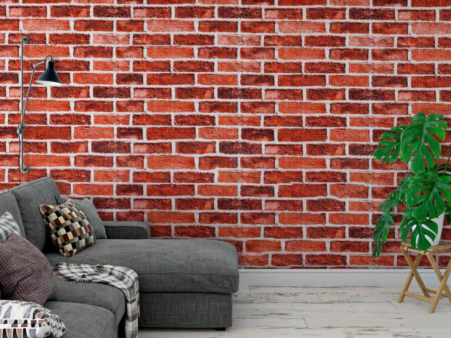 Samoljepljiva tapeta s teksturom cigle, 77 x 70 cm, 3D mekana pjena