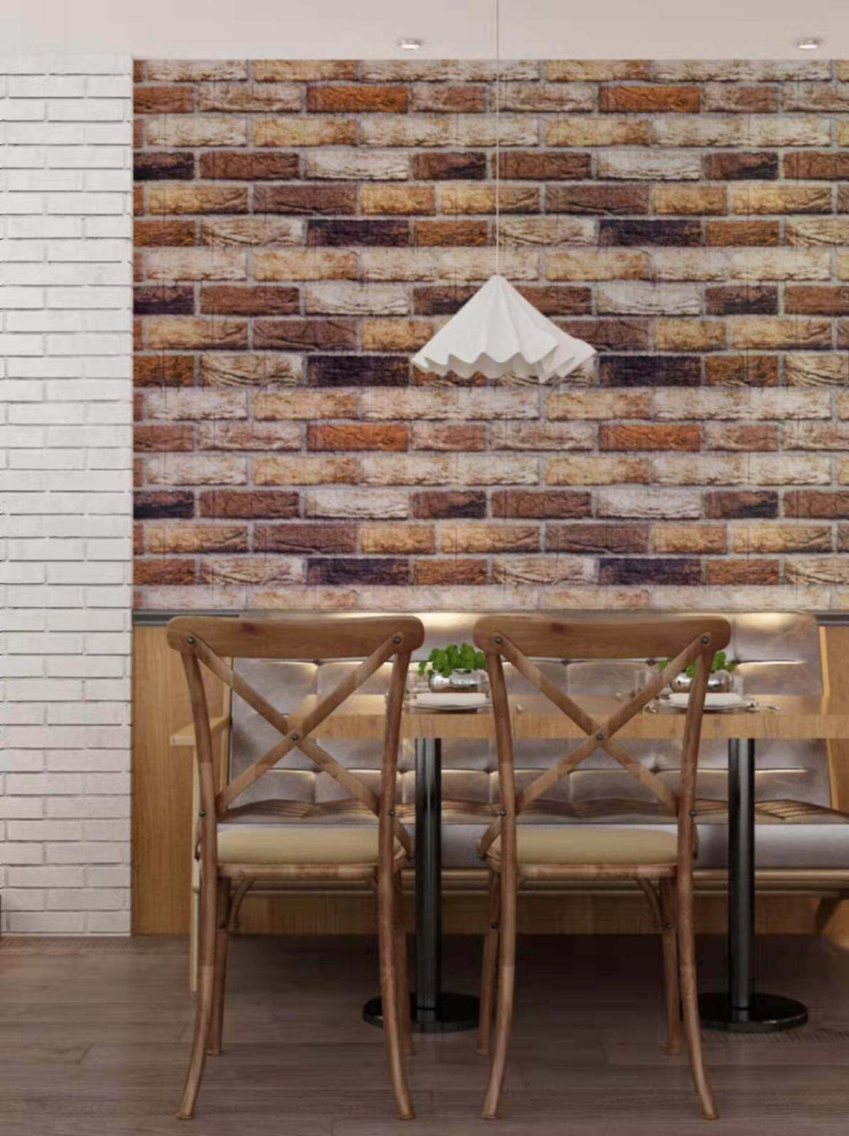 Samoljepljiva tapeta s teksturom cigle, 77 x 70 cm, 3D mekana pjena