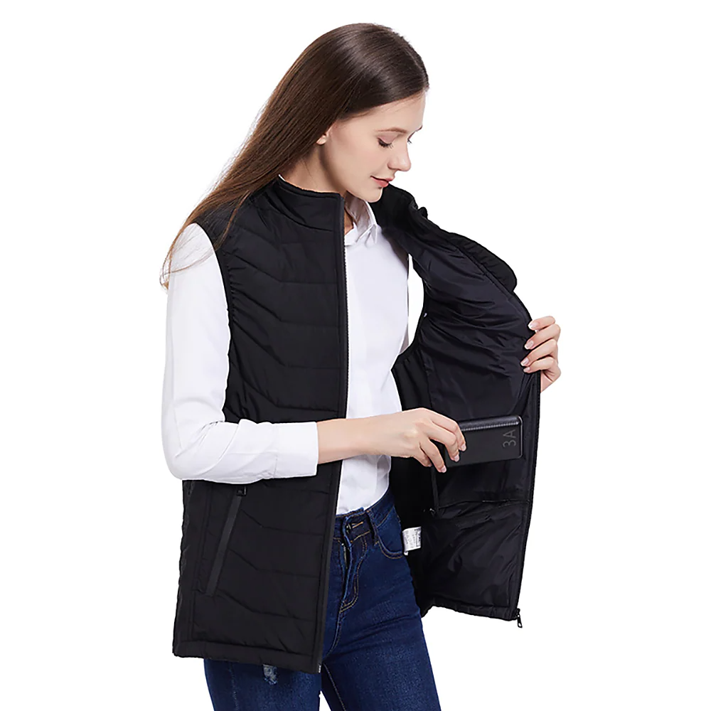 Termo prsluk s grijanjem, SnowHeat, unisex, crni