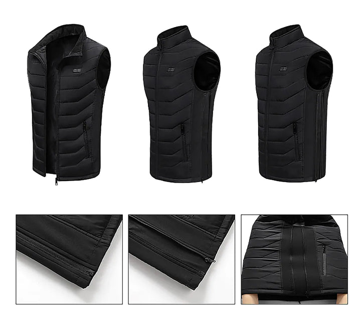 Termo prsluk s grijanjem, SnowHeat, unisex, crni