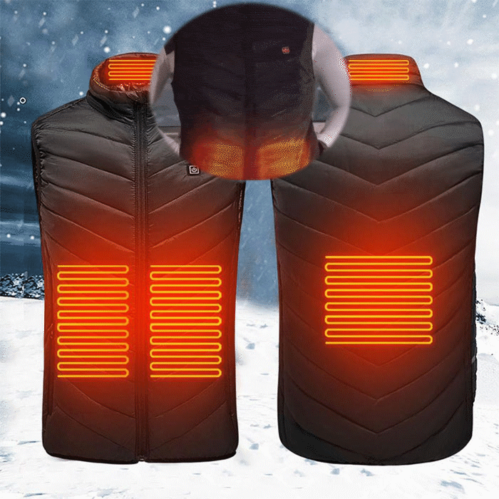 Termo prsluk s grijanjem, SnowHeat, unisex, crni