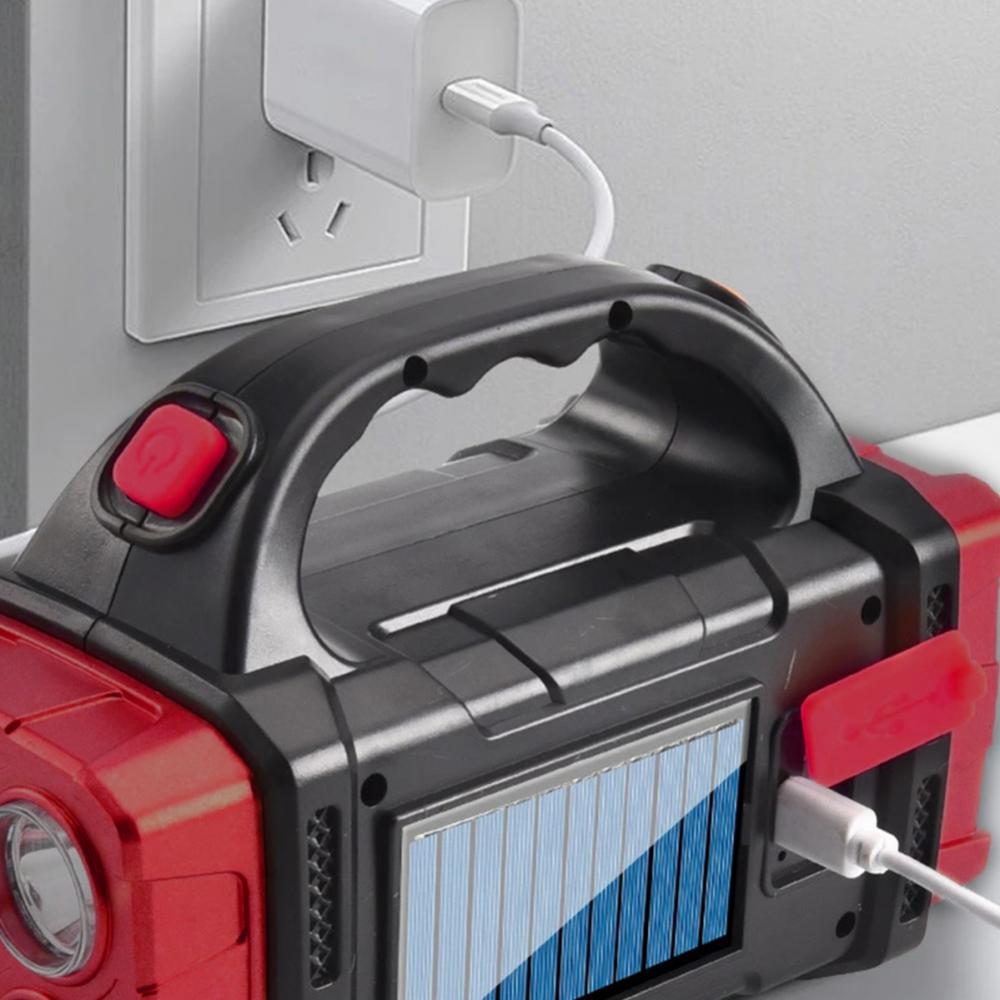 Prijenosna LED svjetiljka, sa solarnim punjenjem, USB, crvena