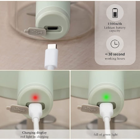 Prijenosna električna sjeckalica za rezanje povrća, voća i mesa, 30w, 4 u 1, zelena