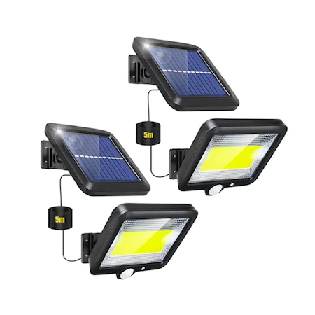 SL-F100 solarna COB LED lampa s baterijom i daljinskim upravljačem, crna