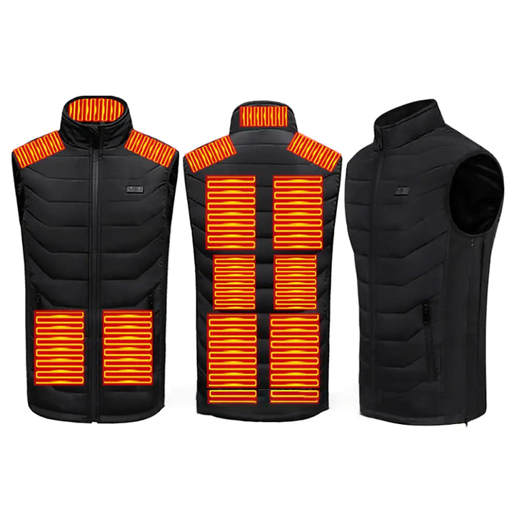 Termo prsluk s grijanjem, SnowHeat, unisex, crni