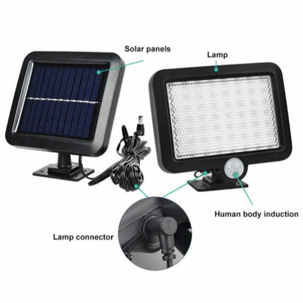 SL-F100 solarna COB LED lampa s baterijom i daljinskim upravljačem, crna