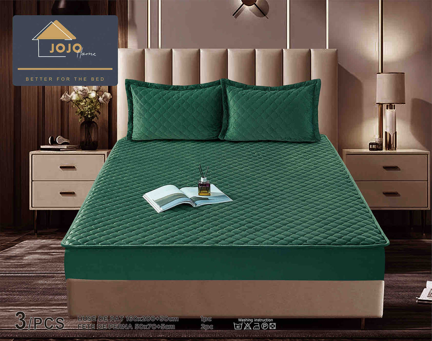 Set Navlake za Krevet od Baršuna s Elastičnom Trakom, 160 x 200cm i 2 Navlake za Jastučiće 50 x 70cm