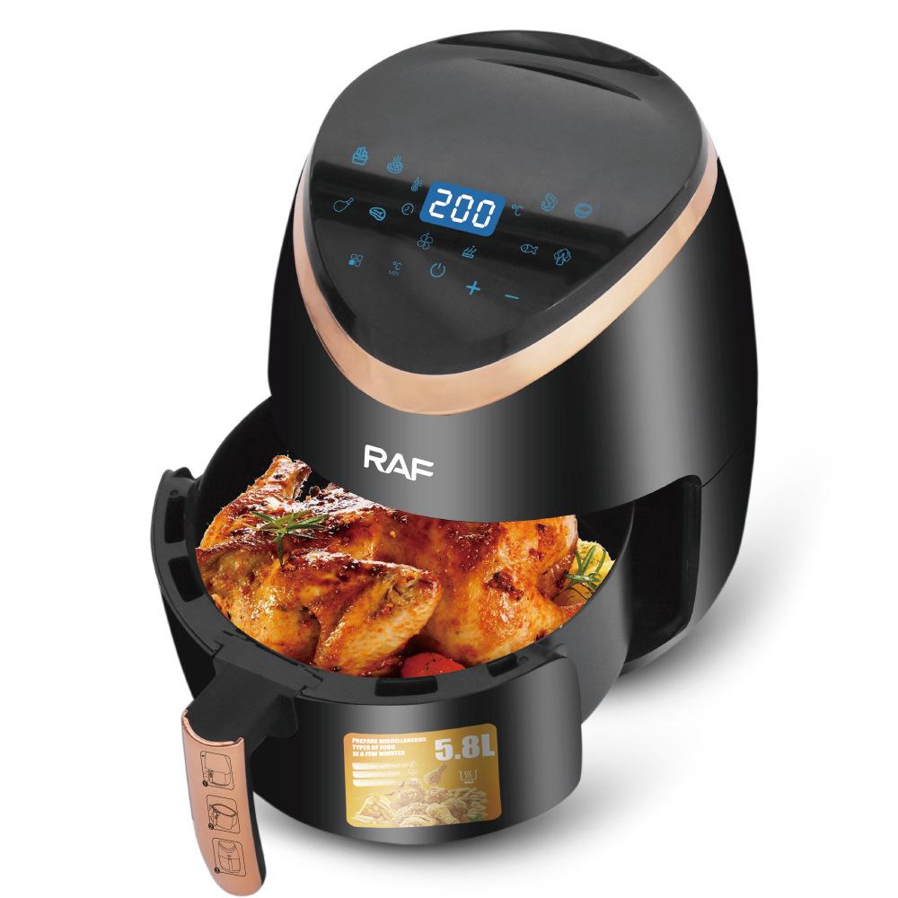 Ponuda: Air Fryer Deluxe Kapacitet 5.8L, 1500W, Cirkulacija Zraka 360°, Dodirni Ekran + Set 50 Papira za Pečenje za AirFryer