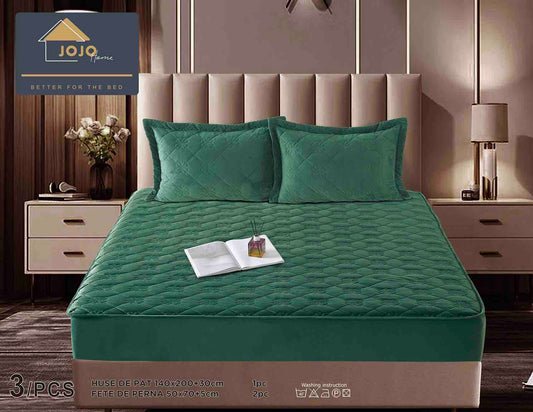 Set Navlake za Krevet od Baršuna s Elastičnom Trakom, 140 x 200cm i 2 Navlake za Jastučiće 50 x 70cm