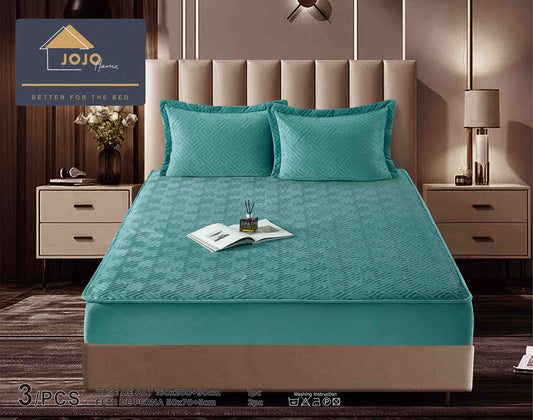 Set Navlake za Krevet od Baršuna s Elastičnom Trakom, 160 x 200cm i 2 Navlake za Jastučiće 50 x 70cm