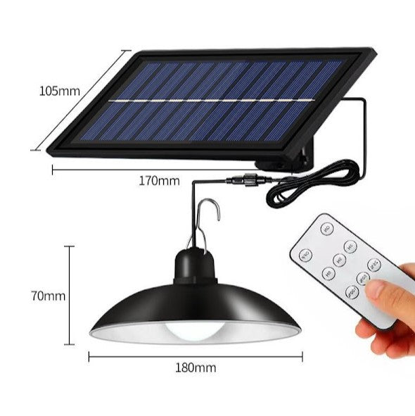 Viseća solarna svjetiljka s LED solarnim panelom, 90 Lm/W