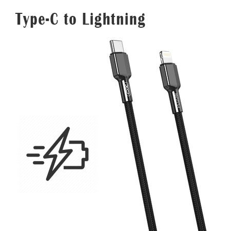 PODATKOVNI I KABEL ZA PUNJENJE BRZO PUNJENJE 20W X.O, 1M, TYPE-C NA LIGHTNING