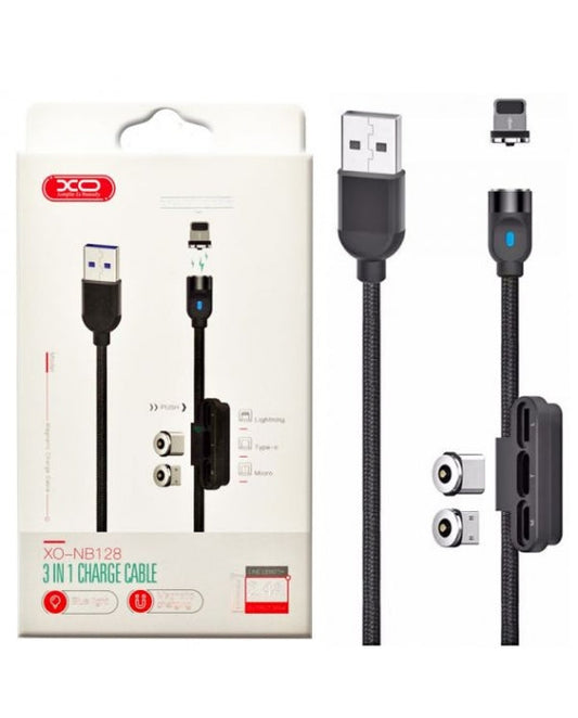 3 U 1 MAGNETNI KABEL S MAGNETNIM PRIKLJUČCIMA: LIGHTNING, MICRO USB I TYPE-C