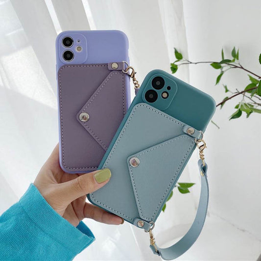 Silikonska maska Crossbody Wallet za iPhone