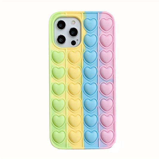 'Pop It Hearts' silikonska, anti-stres maska s uzorkom srca u više boja za iPhone